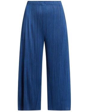 Issey Miyake Cropped Trousers - Blauw