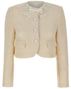 Self-Portrait Tweed Jackets - Neutro