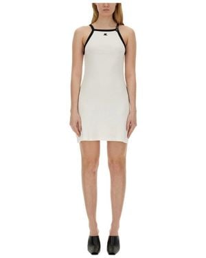 Courreges Buckle Contrast Short Dress - White