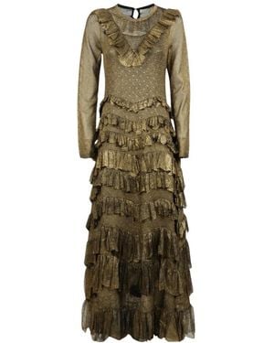 Ulla Johnson Kleedjes ,Geel ,Nylon Calliope Lange Jurk - Groen