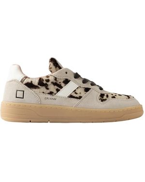 Date Schoenen ,Leer Court Animalier Sneakers - Bruin