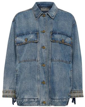 Cream Denim Jackets - Blauw