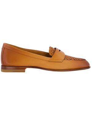 Santoni Kalfsleren Loafers - Bruin