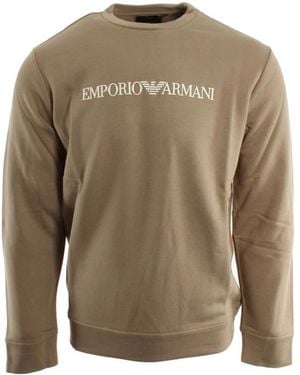 Armani Logo-Printed Rundhals-Sweatshirt - Grün
