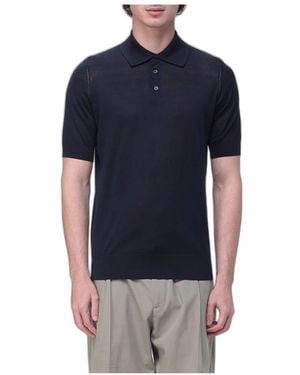 Brunello Cucinelli Polo Van Zijde En Katoen - Blauw