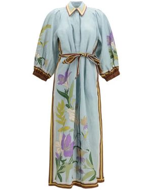 ALÉMAIS Kleedjes ,Veelkleurig ,La Musica Shirtdress - Blauw