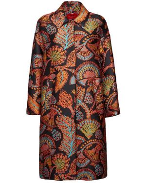 La DoubleJ Jassen ,Veelkleurig ,Polyester Opulente Swing-Cut Jas - Bruin