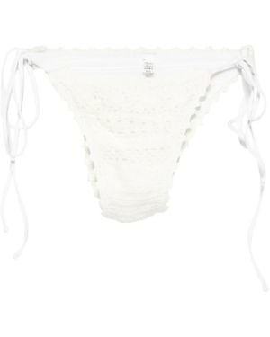Frankie's Bikinis Crochet Bikini Met Strikjes Aan De Zijkant - Wit