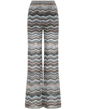 Missoni Broeken ,Veelkleurig ,Pailletten Wijde Broek - Grijs