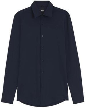 BOSS Overhemden ,Blauw ,Polyester P-Hank K-261 Shirt
