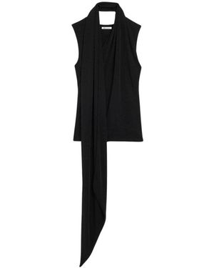 Ami Paris Sleeveless Lavalliere Top - Zwart