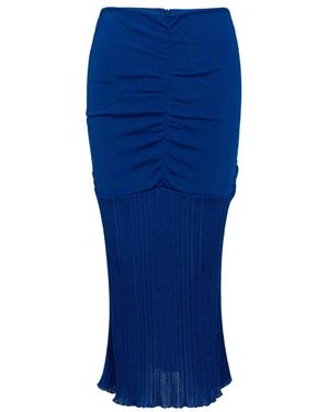 Tom Ford Rokken ,Blauw ,Blauwe Jersey Midi Rok Met Plooiwerk
