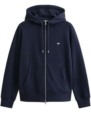 GANT Hoodies & Sweatvesten ,Blauw ,Katoen Shield Zip Sweatshirt