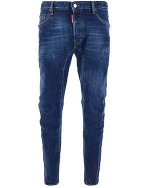 DSquared² Blaue Skinny Jeans Mit Lived-Effekt