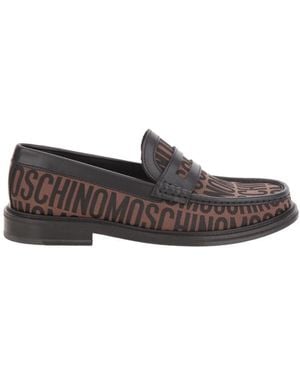 Moschino Braune Logo Loafers - Grau