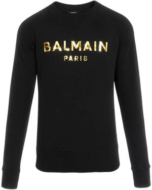 Balmain Katoenen Sweatshirt Met Logo-Print - Zwart