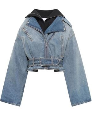 Alaïa Jassen ,Blauw ,Denim Denim Omkeer Jas