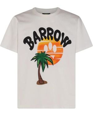 Barrow Off- logo print baumwoll t-shirt - Weiß