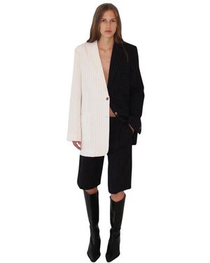 Designers Remix Steven Mix Blazer Cream Mix - Zwart