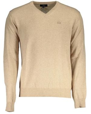 La Martina V-Neck Knitwear - Natural