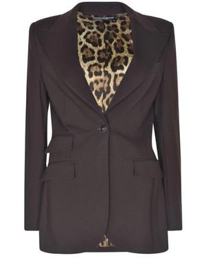 Dolce & Gabbana Animal print slim fit chaqueta blazer - Negro