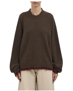 Uma Wang Crewneck Kasjmier Trui - Bruin