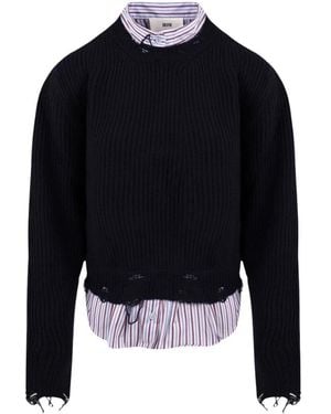 SOLOTRE Round-Neck Knitwear - Negro