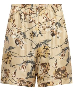 KENZO Korte Broeken ,Wildflower Shorts Met Elastische Tailleband - Naturel