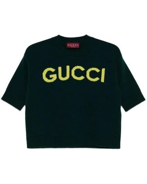 Gucci Truien & Vesten ,Groen ,Wol S/S Top Soft Wool