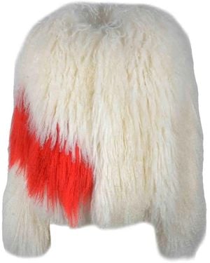 MSGM Faux Fur & Shearling Jackets - White