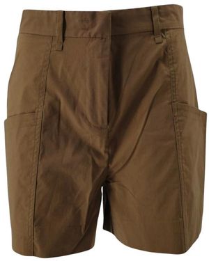 Bomboogie Korte Broeken ,Bruin ,Katoen Shorts Met Hoge Taille - Groen