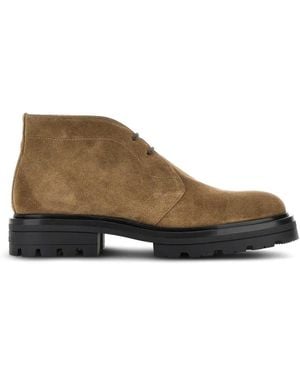 Hogan Lace-Up Boots - Brown