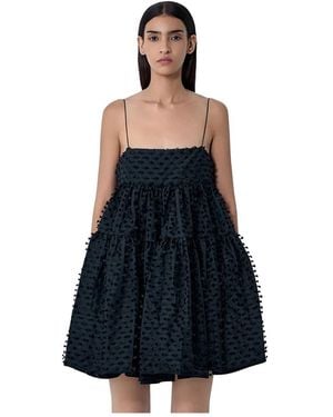 Cecilie Bahnsen Gestufte Minikleid Aus Strukturstoff - Blau