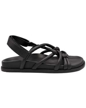 Elena Iachi Flat Sandals - Black