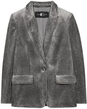 Luisa Cerano Jassen ,Grijs ,Satijn Elegante Velvet Jas