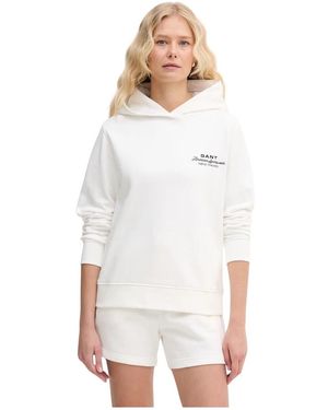 GANT Hoodies & Sweatvesten ,Katoen Graphic Print Hoodie - Wit