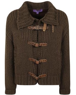Ralph Lauren Truien & Vesten ,Bruin ,Bomberjack Cardigan Met Lange Mouwen - Groen