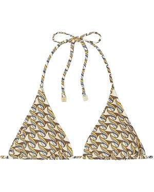 Tory Burch Geometrischer dreieck bikini top - Mettallic