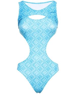 Marine Serre Swimwear > one-piece - Bleu