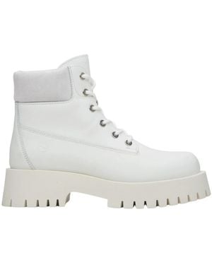 ESTRO Lace-Up Boots - White