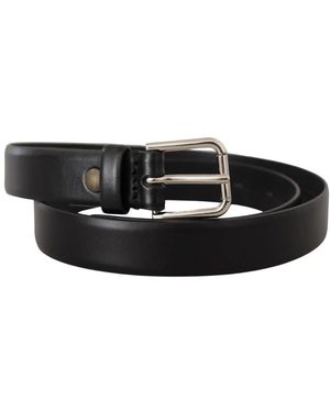 Dolce & Gabbana Accessoires ,Zwart ,Leer Leren Riem Klassieke Stijl