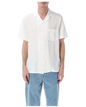Portuguese Flannel Dogtown Camp Collar Shirt - Blau