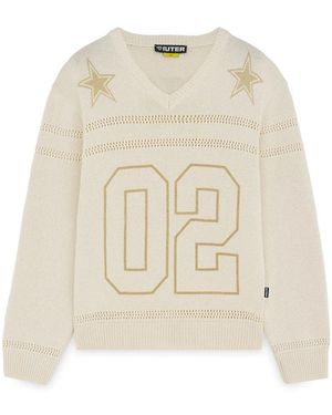 Iuter V-Neck Knitwear - Natural