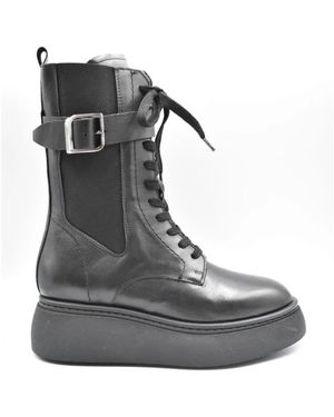 Janet & Janet Lace-Up Boots - Black