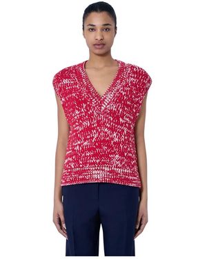 Dries Van Noten Mouwloze Gebreide Top - Rood