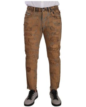 Dolce & Gabbana Slim Fit Jeans - Brown