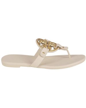 Tory Burch Schoenen ,Geel ,Leer Metal Miller Soft Sandalen - Metallic