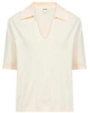 Soaked In Luxury Weißes Polo Pullover Mit Kurzen Ärmeln - Natur