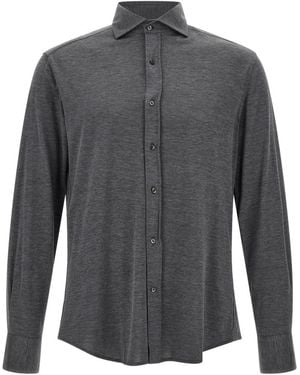 Brunello Cucinelli Geknoopte Blouse Met Lange Mouwen - Grijs