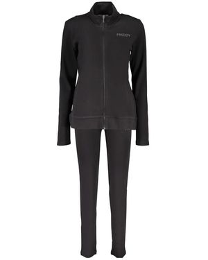 Freddy Fitness ,Zwart ,Tweed Zip And High Neck Tracksuit
